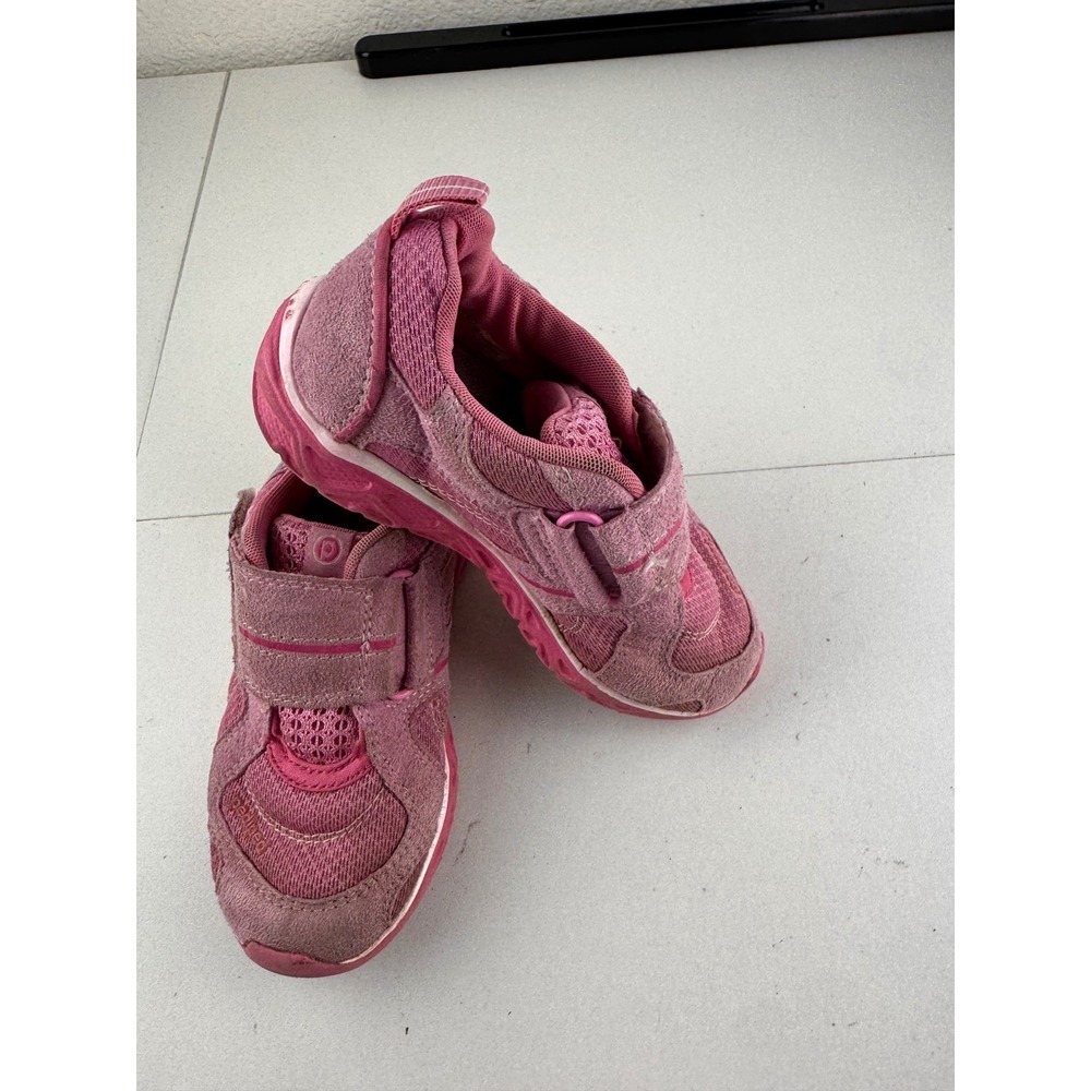 Pediped Pink Suede Mesh Hook Loop Kids‎ Athletic Shoes Toddler Size 25 8 8.5